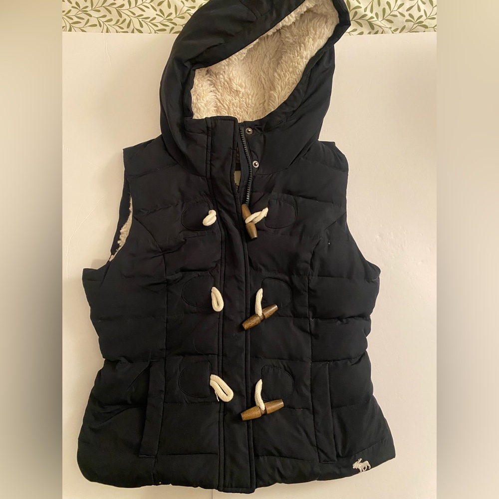 Y2K Abercrombie & Fitch navy blue puffer vest